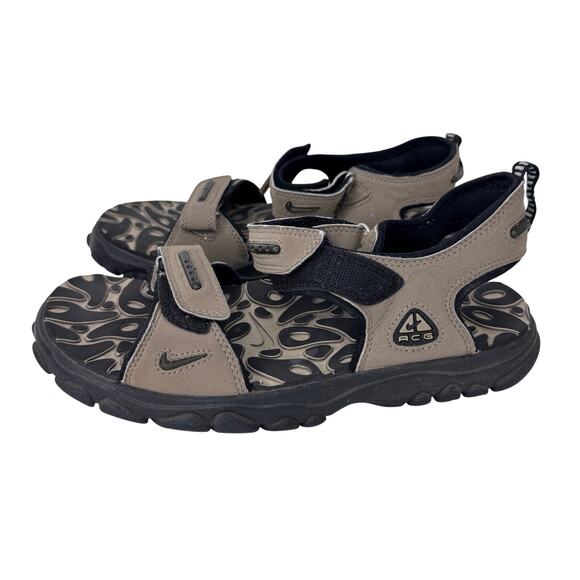Nike‎ ACG Outdoor Hiking Sandals Leather Slip-On Open Toe Tan/Black Mens Size 7 main image 14